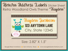 Load image into Gallery viewer, Forest Owls Birthday Party Invitation Photo Boy Girl Retro Woodland Birds Boogie Bear Invitations Kayden Theme Paperless Printable Printed