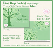 Load image into Gallery viewer, Tree of Life Party Thank You Card Note Easter Birthday Picnic Garden Green Spring Flower Forest Boogie Bear Invitations Cohen Theme Printed