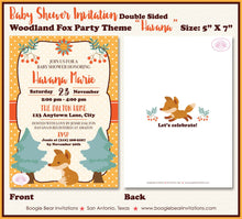 Load image into Gallery viewer, Woodland Fox Baby Shower Invitation Party Boy Girl Forest Tree Autumn Fall Boogie Bear Invitations Havana Theme Paperless Printable Printed