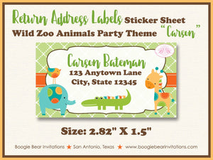 Wild Zoo Animals Baby Shower Invitation Boy Girl Safari Monkey Giraffe Bird Boogie Bear Invitations Carson Theme Paperless Printable Printed