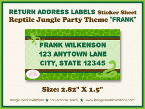 Reptile Birthday Party Invitation Snake Lizard Frog Rain Forest Jungle Gecko Boogie Bear Invitations Frank Theme Paperless Printable Printed