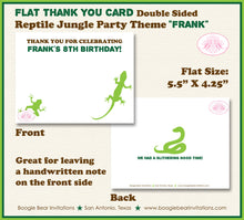 Load image into Gallery viewer, Reptile Birthday Party Thank You Card Snake Leaf Frog Toad Snake Amazon Jungle Rain Forest Green Boogie Bear Invitations Frank Theme Printed