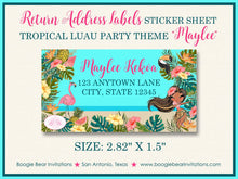 Load image into Gallery viewer, Luau Beach Birthday Party Invitation Tropical Girl Ocean Tiki Flamingo Bird Boogie Bear Invitations Maylee Theme Paperless Printable Printed
