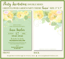 Load image into Gallery viewer, Flower Garden Baby Shower Invitation Spring Summer Floral Yellow Peach Green Boogie Bear Invitations Laura Theme Paperless Printable Printed