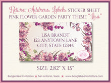 Load image into Gallery viewer, Pink Flower Garden Baby Shower Invitation Girl Purple Spring Floral Outdoor Boogie Bear Invitations Lisa Theme Paperless Printable Printed
