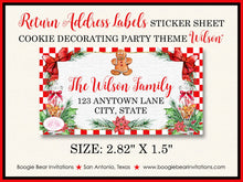 Load image into Gallery viewer, Cookie Decorating Christmas Party Invitation Red Gingerbread Poinsettia Bow Boogie Bear Invitations Wilson Theme Paperless Printable Printed
