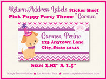Load image into Gallery viewer, Pink Puppy Birthday Party Invitation Photo Girl Dog Purple Pet Paw Pawty Boogie Bear Invitations Carmen Theme Paperless Printable Printed