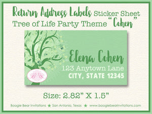Tree of Life Easter Party Invitation Birthday Green Spring Flower Forest Boogie Bear Invitations Cohen Theme Paperless Printable Printed