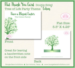 Tree of Life Party Thank You Card Note Easter Birthday Picnic Garden Green Spring Flower Forest Boogie Bear Invitations Cohen Theme Printed