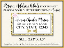 Load image into Gallery viewer, Black Gold Glitter Birthday Party Invitation Formal Aged To Perfection Boogie Bear Invitations Armin Theme Paperless Printable Printed