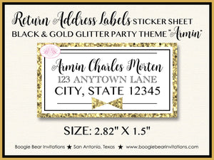 Black Gold Glitter Birthday Party Invitation Formal Aged To Perfection Boogie Bear Invitations Armin Theme Paperless Printable Printed