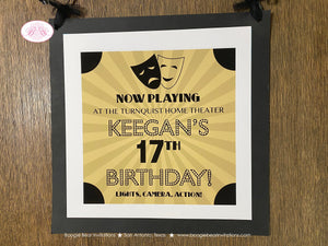 Theater Ticket Play Birthday Party Door Banner Actor Theater Stage Show Lights Camera Action Girl Boy Boogie Bear Invitations Keegan Theme
