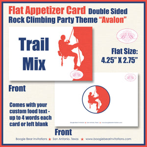 Rock Climbing Birthday Party Favor Card Birthday Tent Place Food Blue Red Mountain Indoor Climb Sports Boogie Bear Invitations Avalon Theme