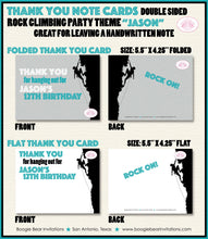 Load image into Gallery viewer, Rock Climbing Birthday Party Thank You Cards Mountain Hike Rock Wall Sports Athletic Girl Boy Boogie Bear Invitations Jason Theme Printed