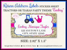 Load image into Gallery viewer, Tractors or Tiaras Baby Shower Invitation Pink Blue Gold Reveal Party Farm Boogie Bear Invitations Embry Theme Paperless Printable Printed