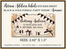 Load image into Gallery viewer, Black Gold Formal Birthday Party Invitation Fashion Chic Gala New Year Eve Boogie Bear Invitations Arianna Theme Paperless Printable Printed
