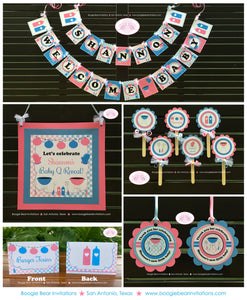 BBQ Reveal Baby Shower Package Grill Q Pink Blue Summer Boy Girl Barbecue Twins Party Picnic Boogie Bear Invitations Shannon Theme