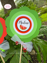 Load image into Gallery viewer, Red Watermelon Birthday Centerpiece Set Party Girl One In Melon Two Sweet Green Summer Picnic Fruit Boogie Bear Invitations Marlene Theme