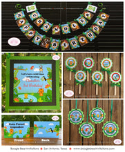 Load image into Gallery viewer, Rainforest Animals Birthday Party Package Rain Forest Amazon Jungle Zoo Reptile Frog Snake Gecko Wild Boogie Bear Invitations Chandler Theme