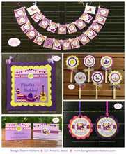 Load image into Gallery viewer, Fiesta Taco Birthday Party Package Girl Pink Yellow Purple Cinco De Mayo Mexico Parade Sombrero Guitar Boogie Bear Invitations Mariela Theme