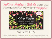 Load image into Gallery viewer, Garden Fuchsias Valentine&#39;s Party Invitation Day Love Spring Grow Pink Red Boogie Bear Invitations Wiggins Theme Paperless Printable Printed