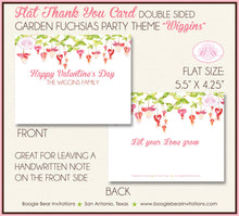 Load image into Gallery viewer, Garden Fuchsias Valentine&#39;s Party Thank You Card Note Party Day Love Spring Grow Pink Red Girl Boogie Bear Invitations Wiggins Theme Printed