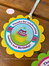 Load image into Gallery viewer, Easter Owls Party Favor Tags Birthday Girl Boy Spring Rabbit Egg Hunt Forest Animals Pink Blue Boogie Bear Invitations Lottie Theme