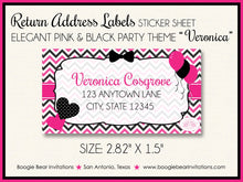 Load image into Gallery viewer, Pink Black Baby Shower Party Invitation Girl Chevron Modern Chic Heart Boogie Bear Invitations Veronica Theme Paperless Printable Printed