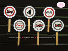 Load image into Gallery viewer, Motorcycle Red Birthday Party Package Boy Girl Motocross Grand Prix Black Grey Pass Race Racing Track Kid Boogie Bear Invitations Cody Theme