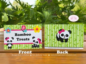 Pink Panda Bear Birthday Party Package Girl Tropical Jungle Green Black Butterfly Wild Zoo Animals Boogie Bear Invitations Jeanette Theme