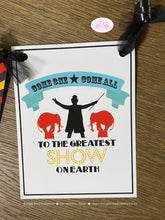 Load image into Gallery viewer, Circus Showman Birthday Party Banner Animals Boy Girl Greatest Show on Earth Big Top Trapeze Red Black Boogie Bear Invitations Phineas Theme