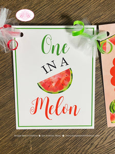 Red Watermelon Party Name Banner Birthday Green One Melon Sweet Fruit Summer Girl Boy Picnic Dessert Boogie Bear Invitations Marlene Theme