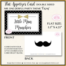 Load image into Gallery viewer, Mr. Wonderful Birthday Party Favor Card Tent Place Food Tag Boy Black Gold ONE Onederful 1st Bow Tie Gift Boogie Bear Invitations Owen Theme