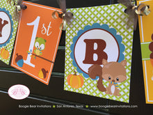 Load image into Gallery viewer, Fall Woodland Animals Birthday Party Package Pumpkin Bird Owl Squirrel Fox Forest Pumpkin Autumn Blue Boogie Bear Invitations Asher Theme