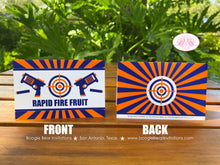 Load image into Gallery viewer, Toy Dart Gun Birthday Party Package Orange Blue Bullseye Target Practice Shoot Play Fight Game Boy Girl Boogie Bear Invitations Chase Theme