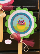 Load image into Gallery viewer, Easter Owls Party Cupcake Toppers Birthday Girl Boy Woodland Spring Forest Egg Hunt Painting Basket Kid Boogie Bear Invitations Lottie Theme