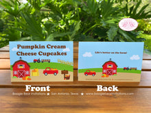 Load image into Gallery viewer, Fall Farm Birthday Party Package Pumpkin Girl Boy Autumn Red Barn Country Ranch Tractor Truck Pumpkin Boogie Bear Invitations Donovan Theme