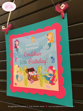 Load image into Gallery viewer, Mermaid Swimming Party Door Banner Birthday Pink Fish Girl Pool Splash Bash Under the Sea Ocean Beach Boogie Bear Invitations Cordelia Theme