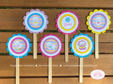 Load image into Gallery viewer, Spring Lambs Birthday Party Package Easter Sheep Girl Pink Yellow Purple Pastel Little Sheep Garden Baa Boogie Bear Invitations Rachel Theme