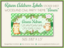 Load image into Gallery viewer, Woodland Owl Baby Shower Invitation Boy Girl Green Brown Bird Animals Forest Boogie Bear Invitations Amari Theme Paperless Printable Printed