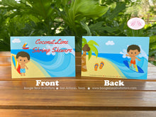 Load image into Gallery viewer, Surfer Boy Birthday Party Package Beach Ocean Swimming Surf Luau Pool Wave Ocean Hawaii Aloha Surfing Boogie Bear Invitations Kimoni Theme