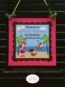 Pink Pirate Birthday Party Package Girl Ocean Tropical Girl Island Beach Buried Treasure Hunt Ship Boogie Bear Invitations Angelica Theme