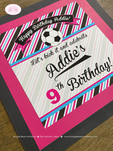Load image into Gallery viewer, Soccer Door Banner Sign Birthday Party Girl Pink Blue Black Kick It Goal Sports Retro Team Winner Trophy Boogie Bear Invitations Addie Theme