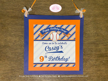Load image into Gallery viewer, Retro Baseball Door Banner Sign Birthday Party Softball Tee Ball Girl Boy Stripe Team Catchers Mitt Bat Boogie Bear Invitations Casey Theme