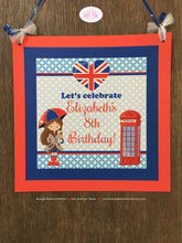 Load image into Gallery viewer, London England Birthday Party Package Girl British Flag Heart Royal Queen Crown Great Britain Taxi Boogie Bear Invitations Elizabeth Theme