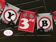 Load image into Gallery viewer, ATV Off Road Birthday Party Package Red Boy Girl Racing Quad All Terrain Vehicle Checkered Flag Black Boogie Bear Invitations Adam Theme