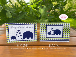 Blue Elephant Baby Shower Package Lime Green Navy Little Boy Girl Zoo Wild Chevron Safari Animals 1st Boogie Bear Invitations Sloane Theme