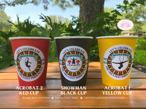 Circus Showman Birthday Party Beverage Cups Paper Drink Big Top Greatest Show On Earth Animals Trapeze Boogie Bear Invitations Phineas Theme