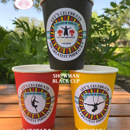 Circus Showman Birthday Party Beverage Cups Paper Drink Big Top Greatest Show On Earth Animals Trapeze Boogie Bear Invitations Phineas Theme