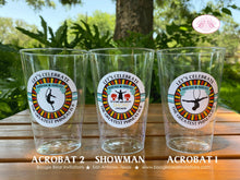 Load image into Gallery viewer, Circus Showman Birthday Party Beverage Cups Plastic Drink Big Top Greatest Show Earth Animals Trapeze Boogie Bear Invitations Phineas Theme